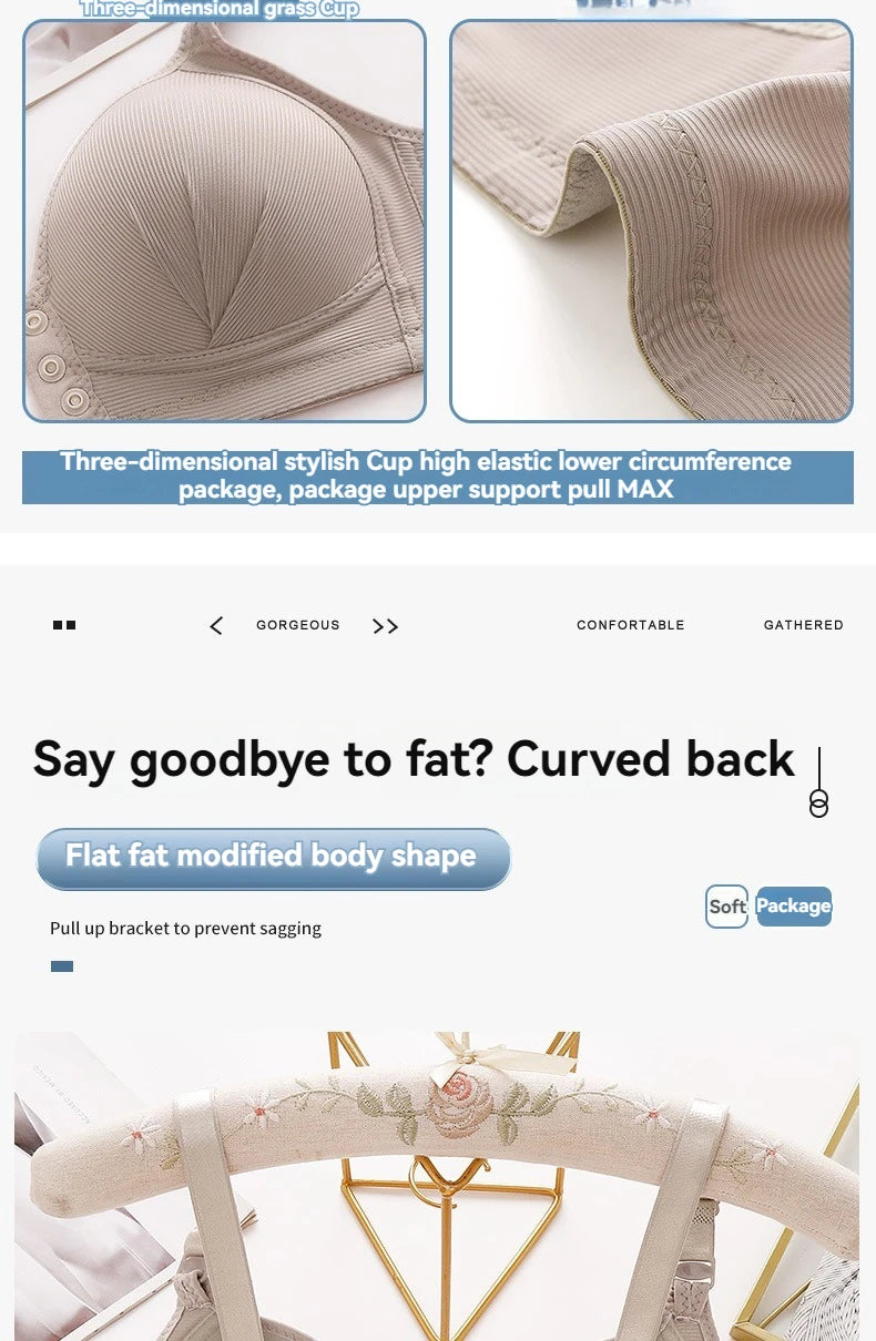 Sujetador push up sexy con hebilla delantera ajustable para MUJER