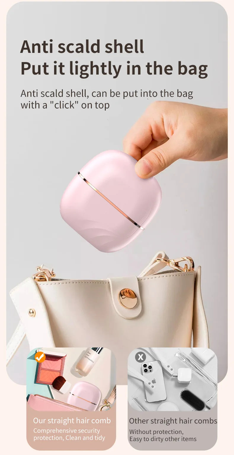 Neuer Mini-Haarglätter, wiederaufladbar, tragbar, mit Verbrühungsschutz, kabellos, USB-Ladefunktion