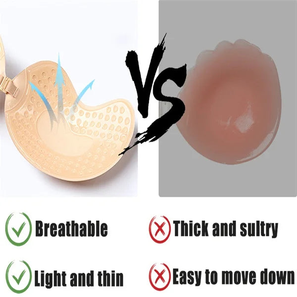 Sujetador push up invisible para mujer, sin espalda, sin tirantes y sin costuras.