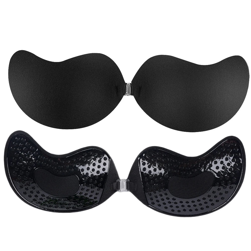 Sujetador push up invisible para mujer, sin espalda, sin tirantes y sin costuras.