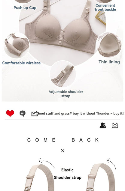 Sujetador push up sexy con hebilla delantera ajustable para MUJER