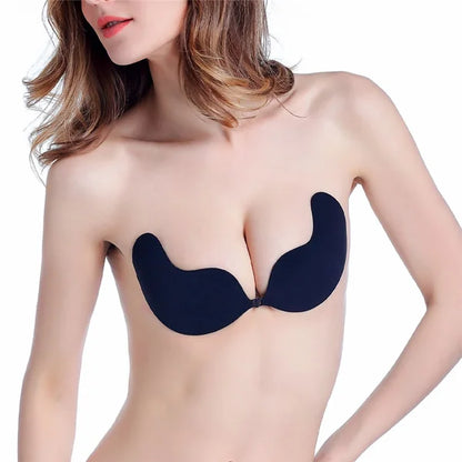 Sujetador push up invisible para mujer, sin espalda, sin tirantes y sin costuras.