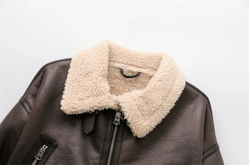 RARF 2026 Neue Damenmode Dicke Warme Kunstfelljacke Mantel